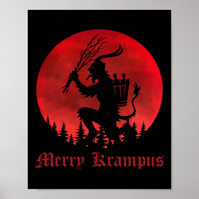 Merry Krampus Christmas Xmas Horror Ugly Sweater E Poster (Front)
