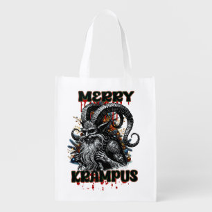 Merry Krampus Grocery Bag