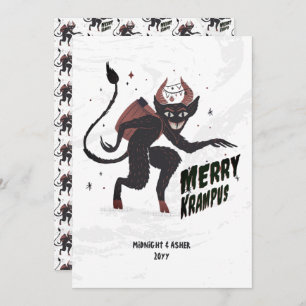 Merry Krampus Hand Drawn Art Christmas Holiday