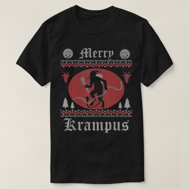 Merry Krampus Horror Christmas  Evil Pajama Evil P T-Shirt (Design Front)