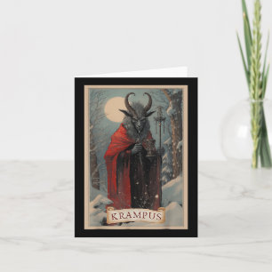 Merry Krampus Horror Christmas Ugly Sweater Evil P Card