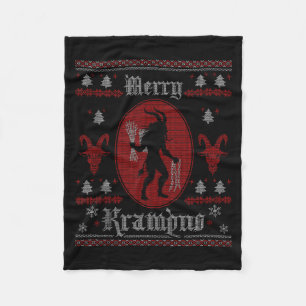 Merry Krampus Horror Soky Evil Funny Ugly Christma Fleece Blanket