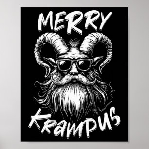 Merry Krampus Mythical Kids Mens Christmas Horror Poster