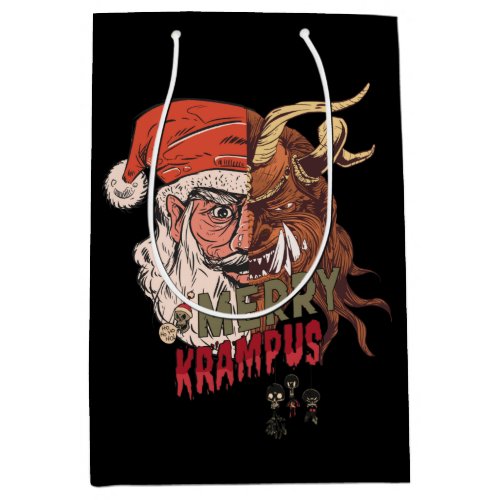 Merry Krampus Scary Santa Horror Christmas Medium Gift Bag