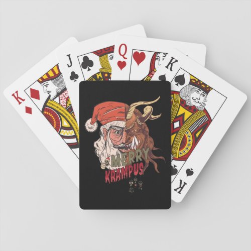 Merry Krampus Scary Santa Horror Christmas Poker Cards