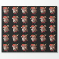 Krampus Wrapping Paper, Black Gift Wrap Roll, Creepy Xmas