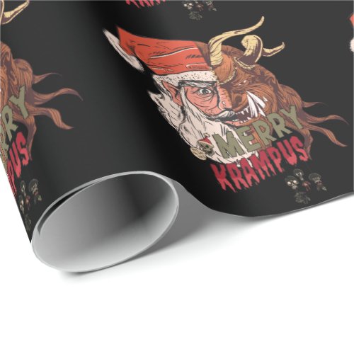 Merry Krampus Scary Santa Horror Christmas Wrapping Paper