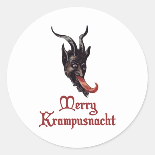 Merry Krampusnacht Classic Round Sticker