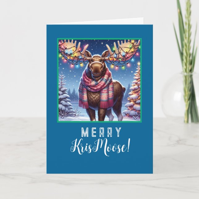 Merry KrisMoose - Moose with Holiday Bling Card (Front)