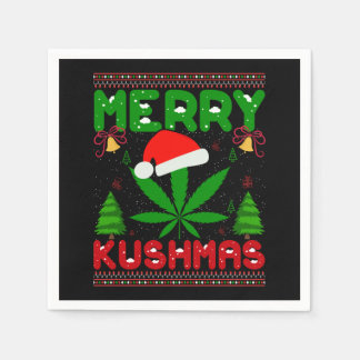 Merry Kushmas Funny Christmas Napkins