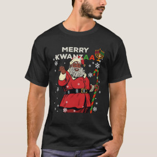 Merry Kwanzaa Santa Claus Black Christmas African  T-Shirt