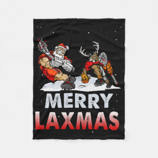 Merry Laxmas-ugly Christmas Lacrosse Santa Reindee Fleece Blanket