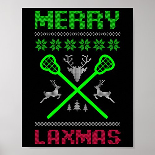 Merry Laxmas Ugly Design Lacrosse Christmas  Poster