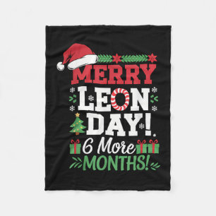 Merry Leon Day Noel Backwards Funny Christmas Coun Fleece Blanket
