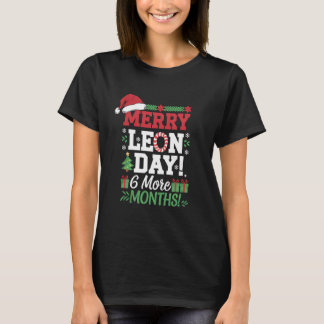 Merry Leon Day Noel Backwards Funny Christmas Coun T-Shirt