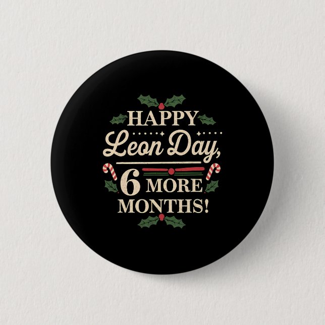 Merry Leon Day Noel Ckwards Funny Christmas Countd Button (Front)