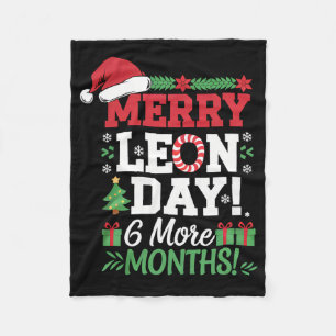 Merry Leon Day Noel Ckwards Funny Christmas Countd Fleece Blanket
