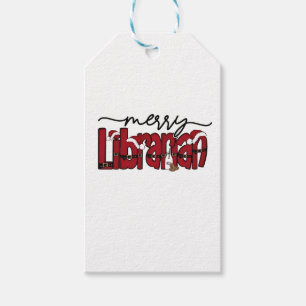 Merry Librarian Christmas Book Lover Library Gift Tags