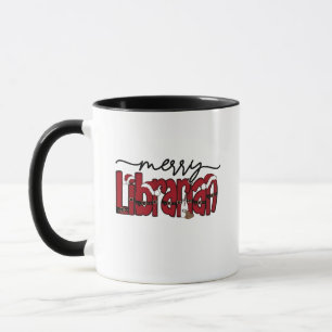 Merry Librarian Christmas Book Lover Library Mug