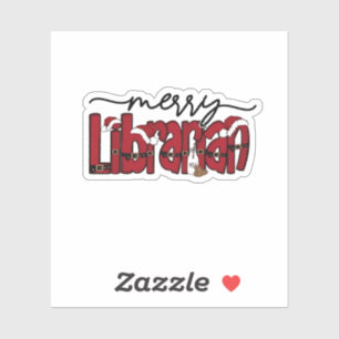 Merry Librarian Christmas Book Lover Library  Sticker