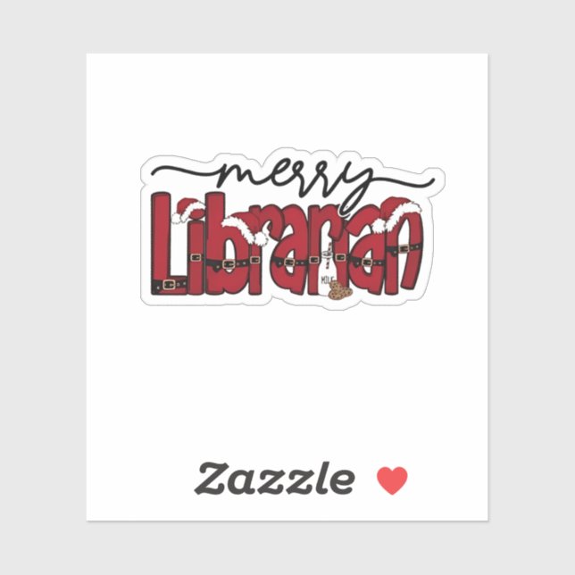 Merry Librarian Christmas Book Lover Library  Sticker (Sheet)