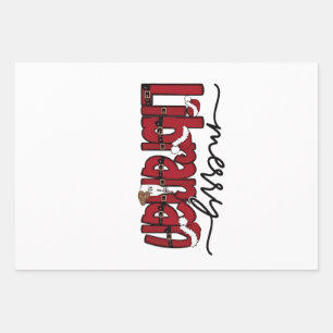 Merry Librarian Christmas Book Lover Library  Wrapping Paper Sheets