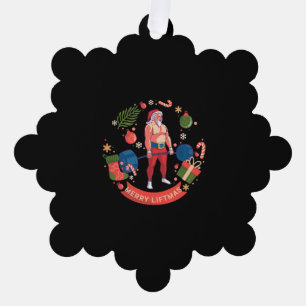 Merry Liftmas Christmas Bodybuilder Gym Workout Ornament Card