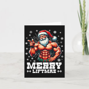 Merry Liftmas Funny Christmas Bodybuilder Gym Card
