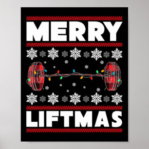 Merry Liftmas Funny Christmas Gym Workout Fitness Poster