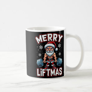 Merry Liftmas Funny Santa Claus Workout Gym Fitnes Coffee Mug