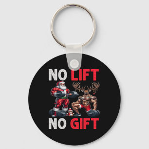 Merry Liftmas Muscle Santa Weightlifting Xmas Body Keychain
