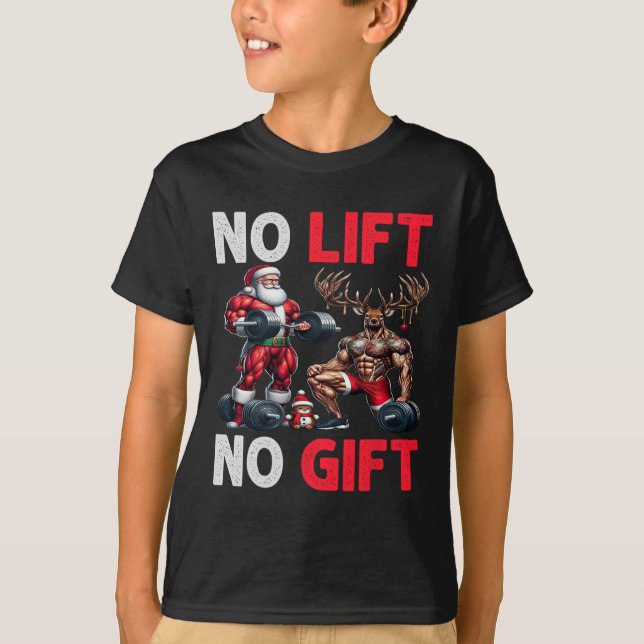 Merry Liftmas Muscle Santa Weightlifting Xmas Body T-Shirt (Front)