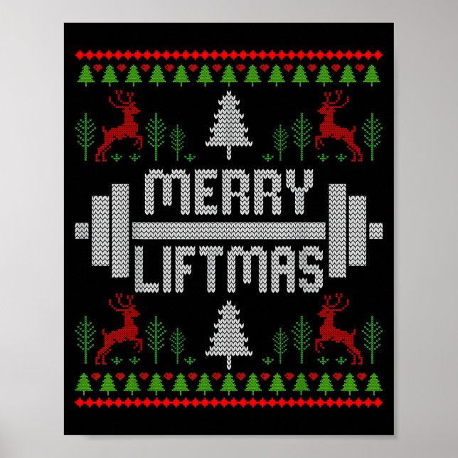 Merry Liftmas - Trainer Ugly Style Christmas  Poster (Front)