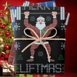 Merry Liftmas Ugly Christmas Gym Workout Wrapping Paper Sheets<br><div class="desc">Funny Merry Liftmas Ugly Christmas Gym Workout gift, </div>
