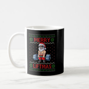 Merry Liftmas Ugly Christmas Santa Claus Gym Worko Coffee Mug