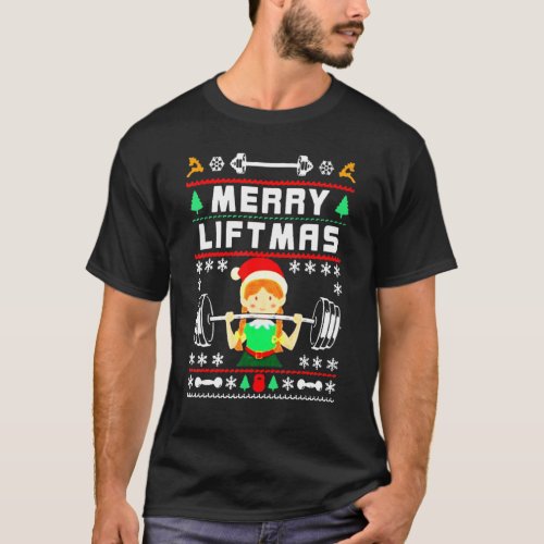Merry Liftmas Ugly Christmas Sweater Gym Workout