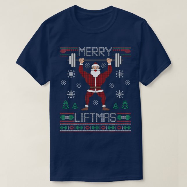 Merry Liftmas  Ugly Christmas Sweater Gym Workout  (Design Front)