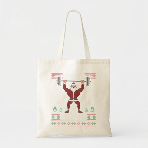 Merry Liftmas Ugly Christmas Sweater Gym Workoutp Tote Bag