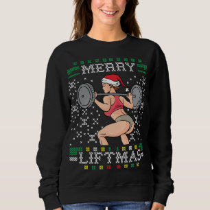 Merry Liftmas Ugly Christmas Sweater Miss Santa Gy