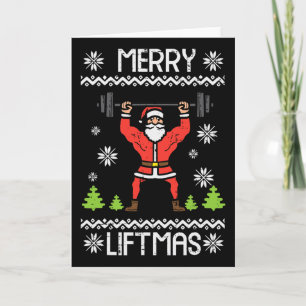 Merry Liftmas Ugly Christmas Xmas Workout Gym Body Card