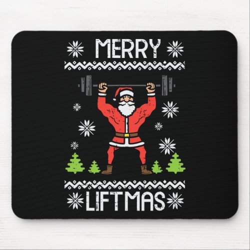 Merry Liftmas Ugly Christmas Xmas Workout Gym Body Mouse Pad