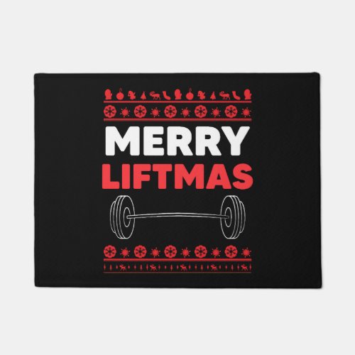 Merry Liftmas _ Weightlifter Christmas Doormat