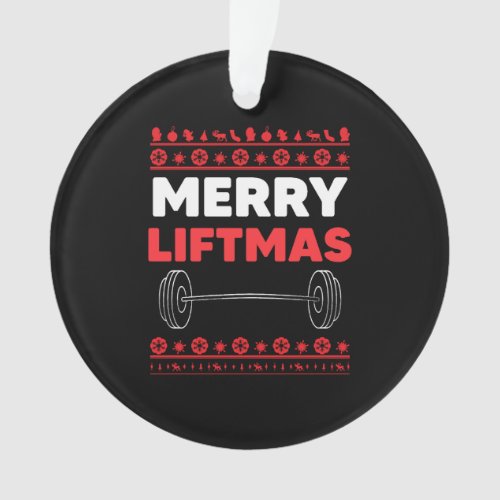 Merry Liftmas _ Weightlifter Christmas Ornament