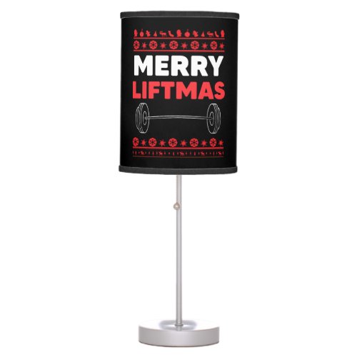 Merry Liftmas _ Weightlifter Christmas Table Lamp