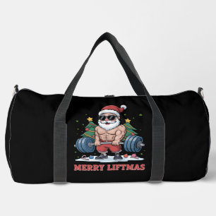 Merry Liftmas Weightlifting Santa Fitness Gym Duffle Bag