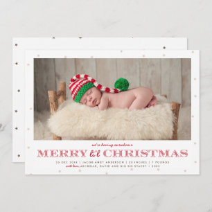 Merry Li'l Christmas Holiday Birth Announcement