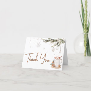 Merry Little Baby is Brewing Baby Shower Letterpress Thank You Card