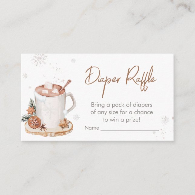 Merry Little Baby is Brewing Diaper Raffle Enclosure Card (Front)