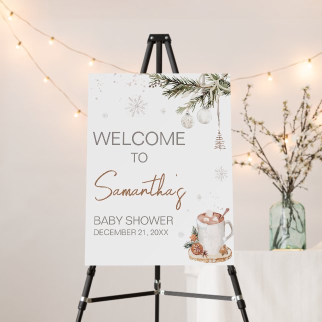 Merry Little Baby is Brewing Welcome Sign (In Situ (Stand))