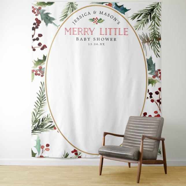 Merry Little Baby Shower Backdrop Photo Booth (In Situ)